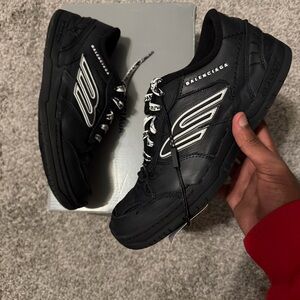 Balenciaga Men's Black and White Sneakers